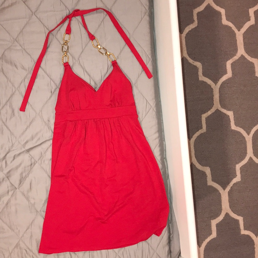 A short red dress.